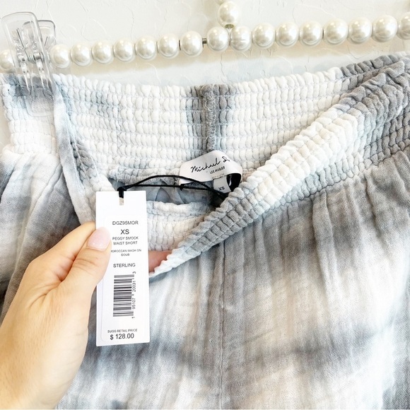 Michael Stars Women's Peggy Smock Waist Gauze Shorts Soft Tie-Dye Gray XS NWT - Picture 3 of 5